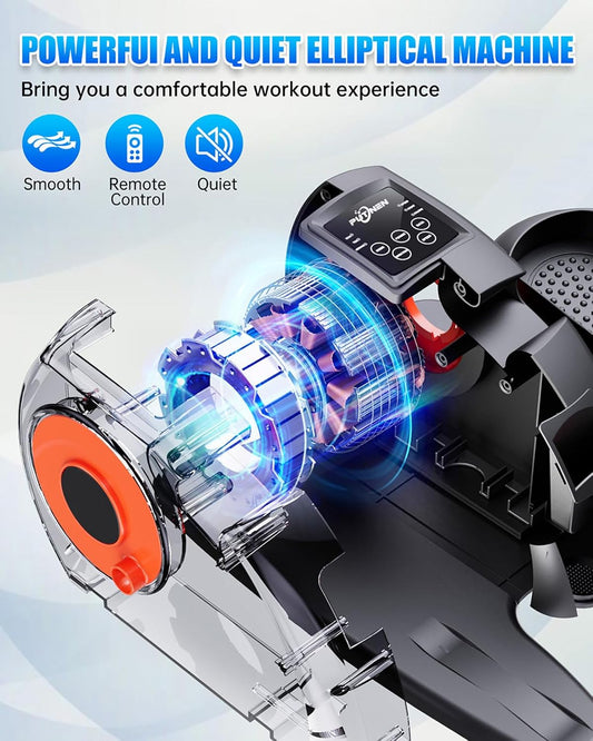 מכשיר כושר אליפטי לרגליים, אחסון נוח מתחת לשולחן, ללא צורך בהרכבה עצמית, אליפטיקל שקט ונייד לגיל השלישי עם שלט רחוק ו-12 מהירויות אימון להתאמה אישית מלאה