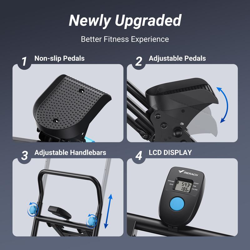 מתקן הסטפר עם כידון לאימון גוף מלא, קיבולת 150 ק"ג, מכשיר כושר קומפקטי לאימוני אירובי עם דוושות מתכווננות, מתקן טיפוס אנכי לחדר כושר ביתי,