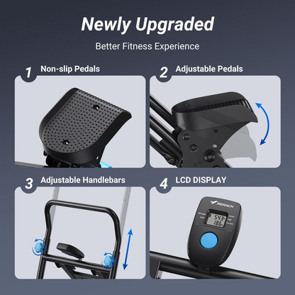 מתקן הסטפר עם כידון לאימון גוף מלא, קיבולת 150 ק"ג, מכשיר כושר קומפקטי לאימוני אירובי עם דוושות מתכווננות, מתקן טיפוס אנכי לחדר כושר ביתי,