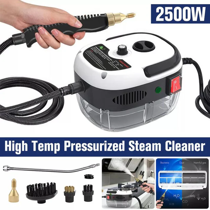 מנקה קיטור ידני 2500W לרכב ולבית – ניקוי עוצמתי בטמפרטורה גבוהה עם עיצוב נייד ורב-שימושי