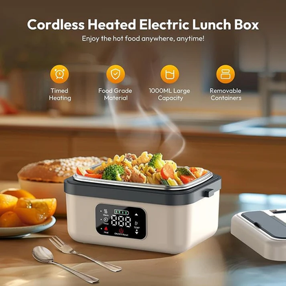 Portable Electric Lunch Box, USB-Rechargeable Heated Lunch Box, Food Heater for Home, Office, School and Picnic
